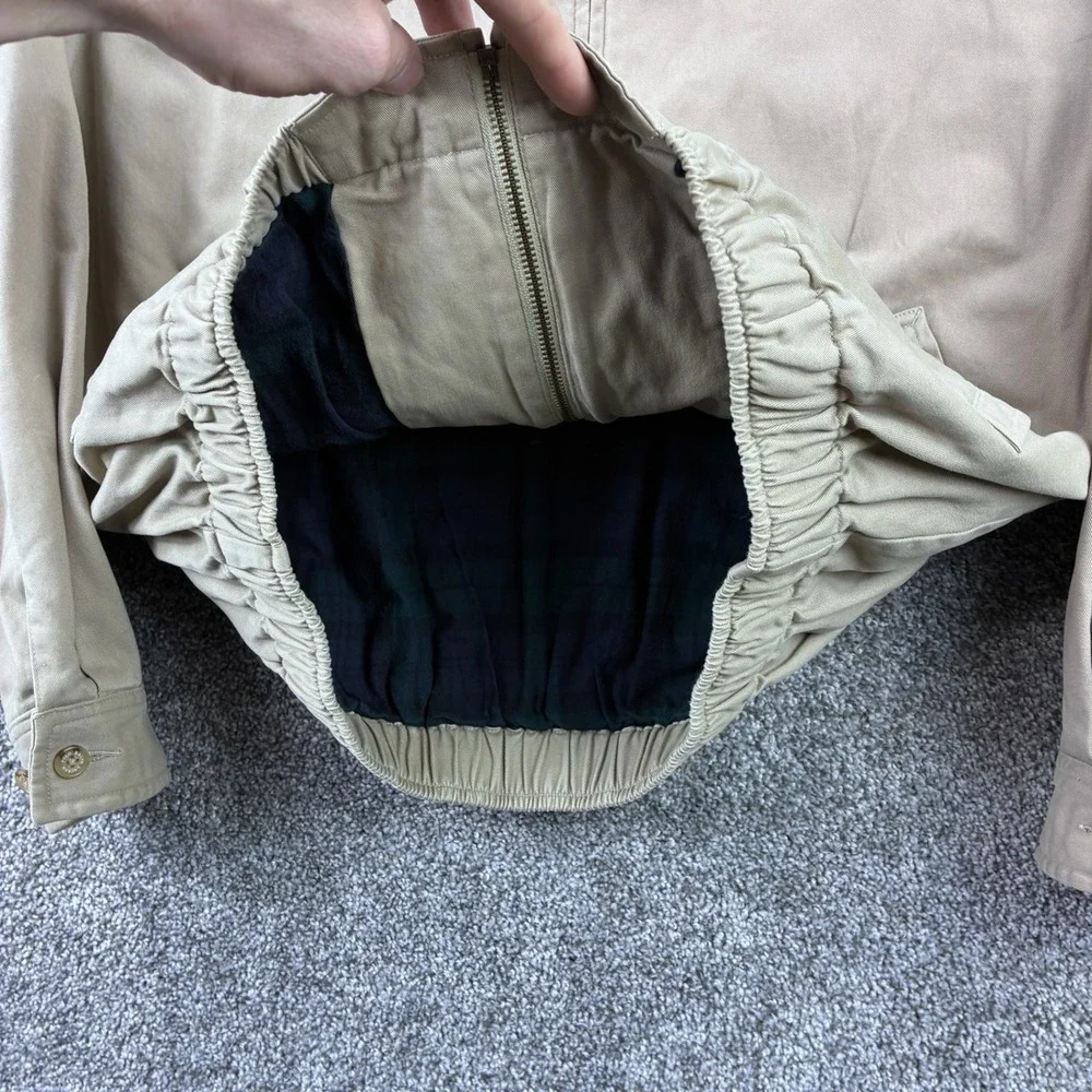 Vintage Polo Ralph Lauren Harrington Jacket Mens M Beige Zip Flannel Bi Swing - Picture 4 of 6